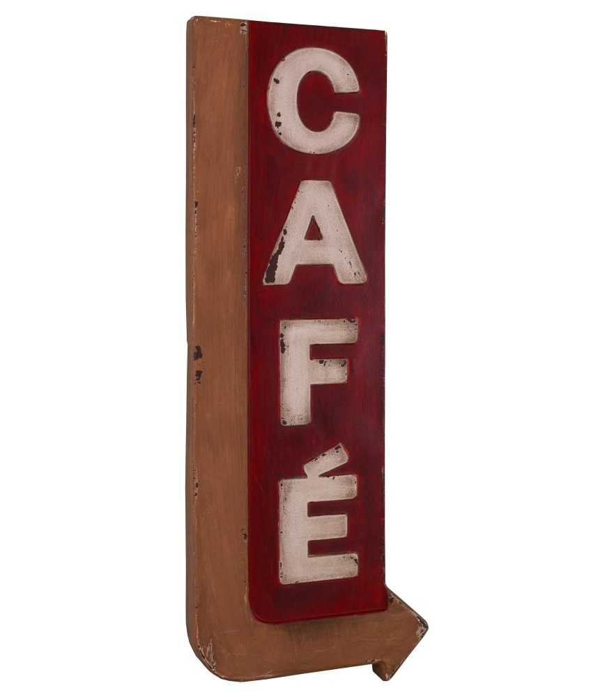 Plaque métal Café rouge 61 x 23 cm