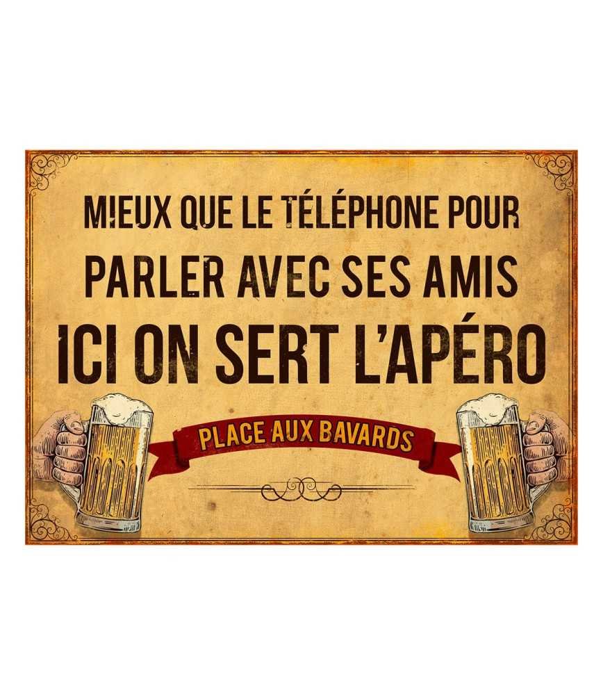 Plaque "Ici on sert l'apéro" 21*15