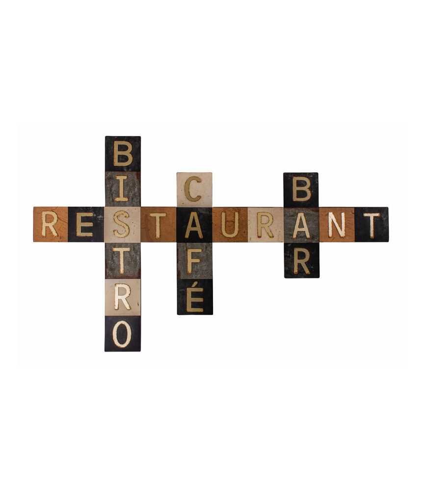 Plaque Lettres Restaurant-Café-Bistro-Bar 100 x 60 cm