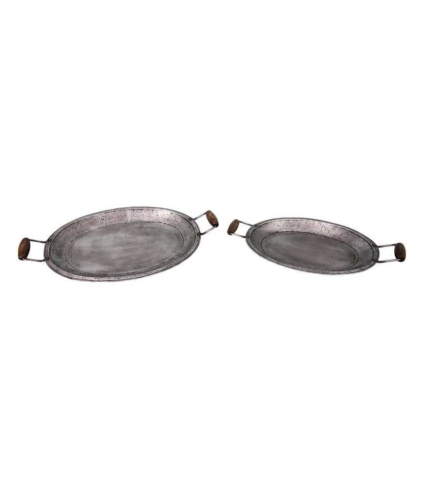 Set 2 plateaux zinc