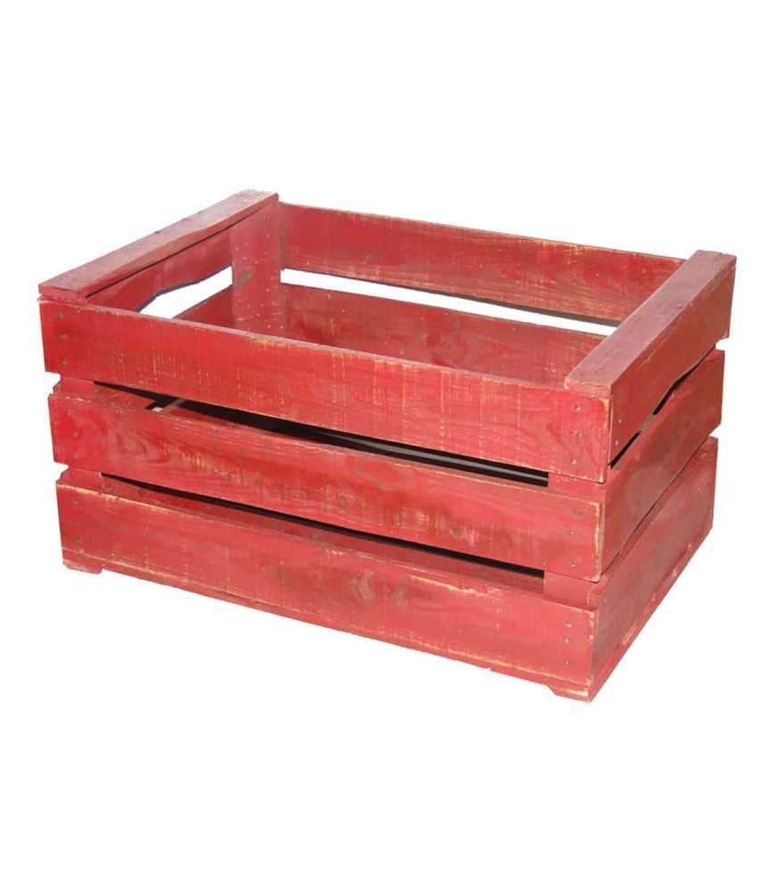 Caisse en bois rouge