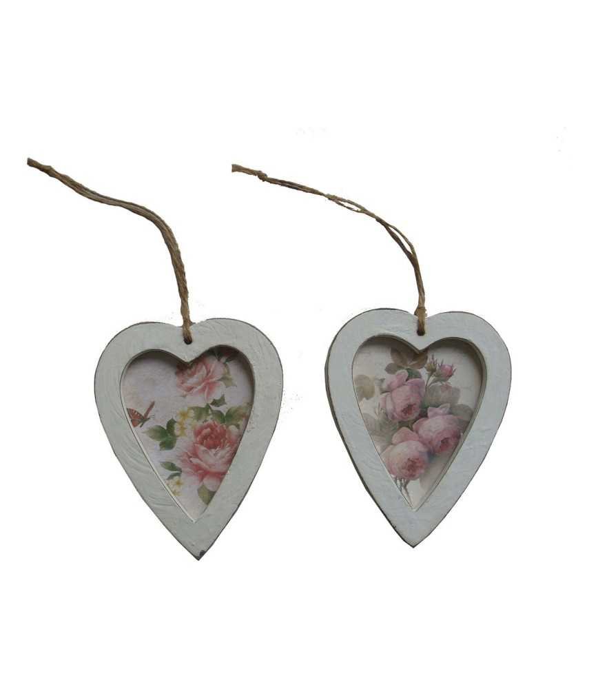 Set 2 coeurs fleuris