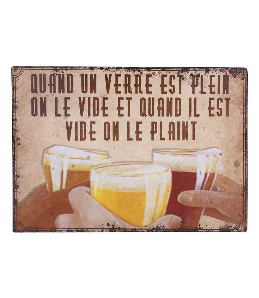 Plaque "QUAND UN VERRE ..."