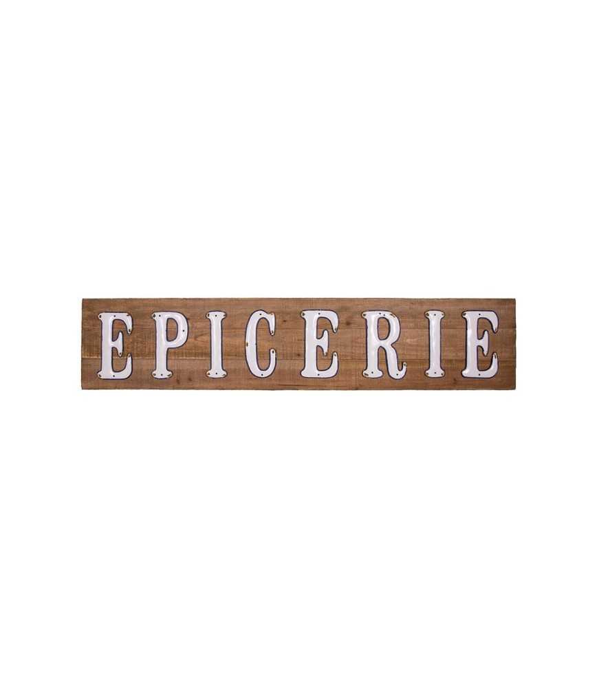 Panneau bois + lettre émail "EPICERIE"