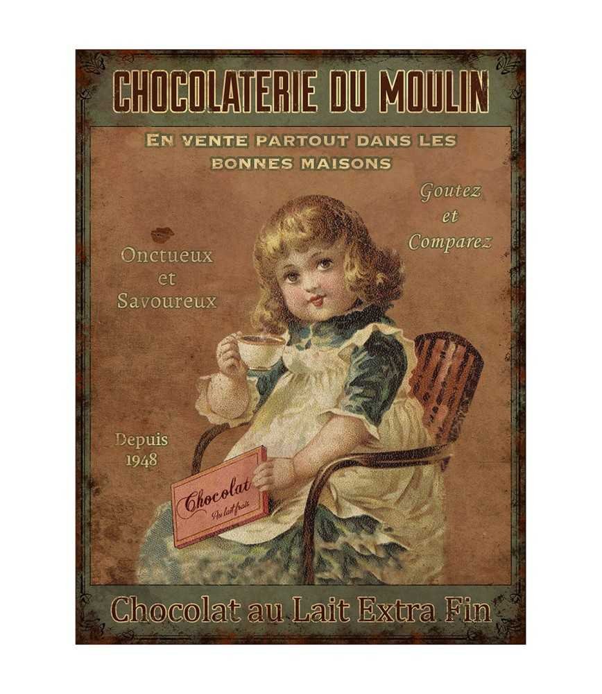 Plaque Chocolaterie du moulin 25x33