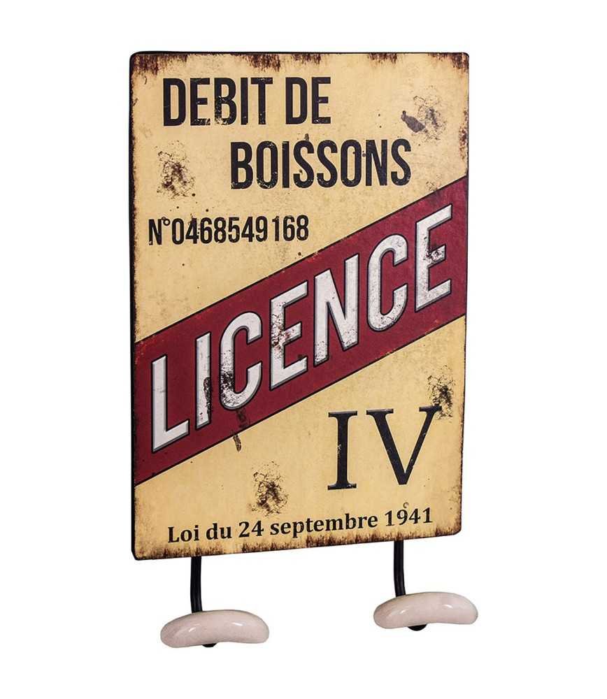 Plaque avec patères Licence IV 21 x 30 cm