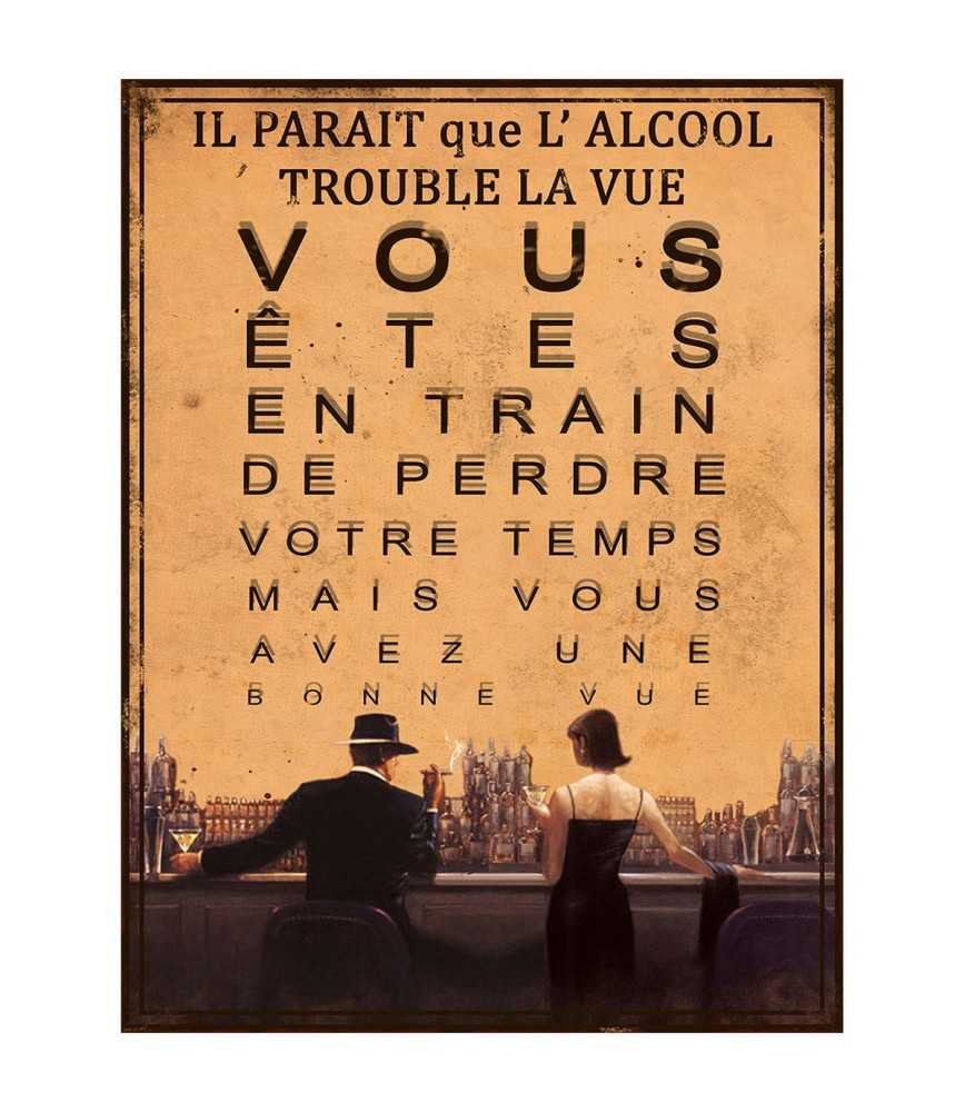 Plaque "Il parait que l'alcool" 25 x 33 cm