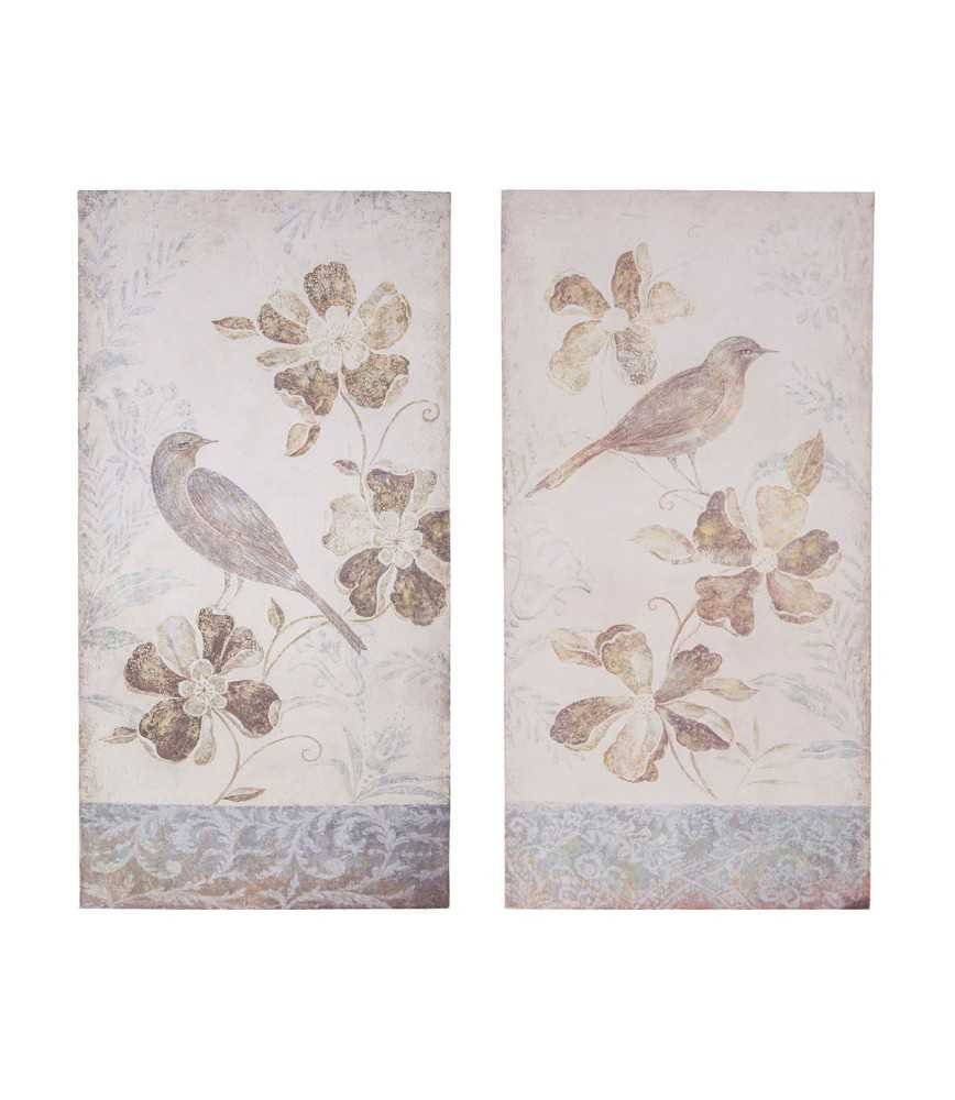 Set de 2 Tableaux 80x40 Oiseaux