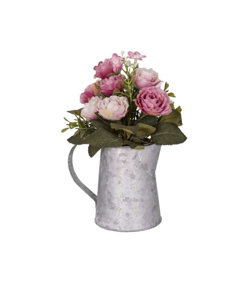 Broc zinc avec fleurs