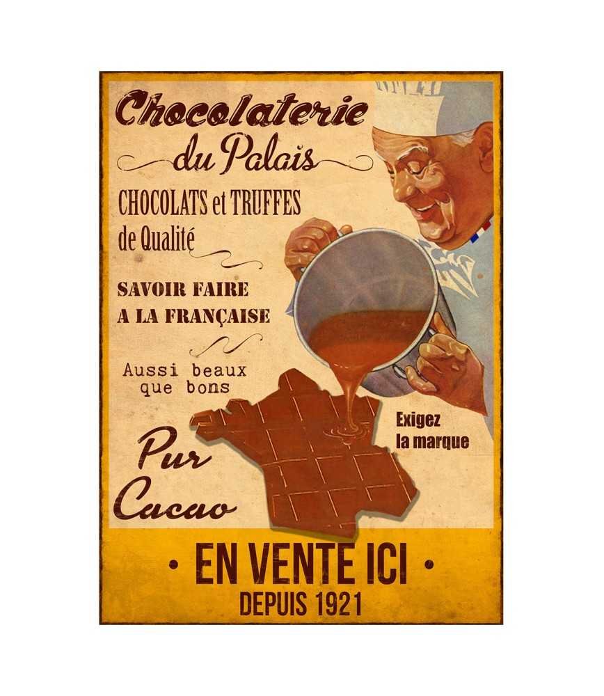 Plaque "Chocolaterie du Palais" 33 x 25 cm