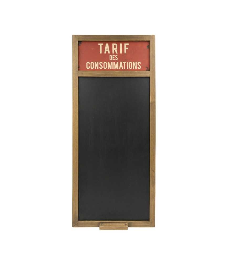 Tableau "Tarif des consommations" avec porte craie, 70 x 30 cm