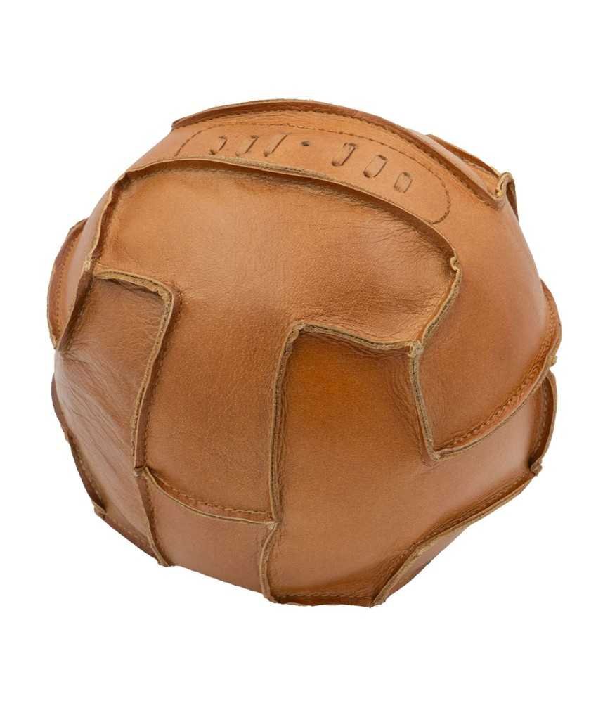 Ballon foot cuir couleur cognac