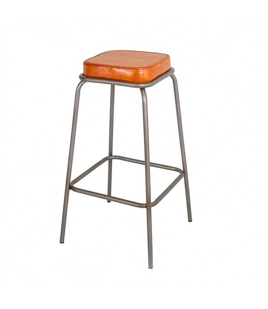 Tabouret industriel assise cuir