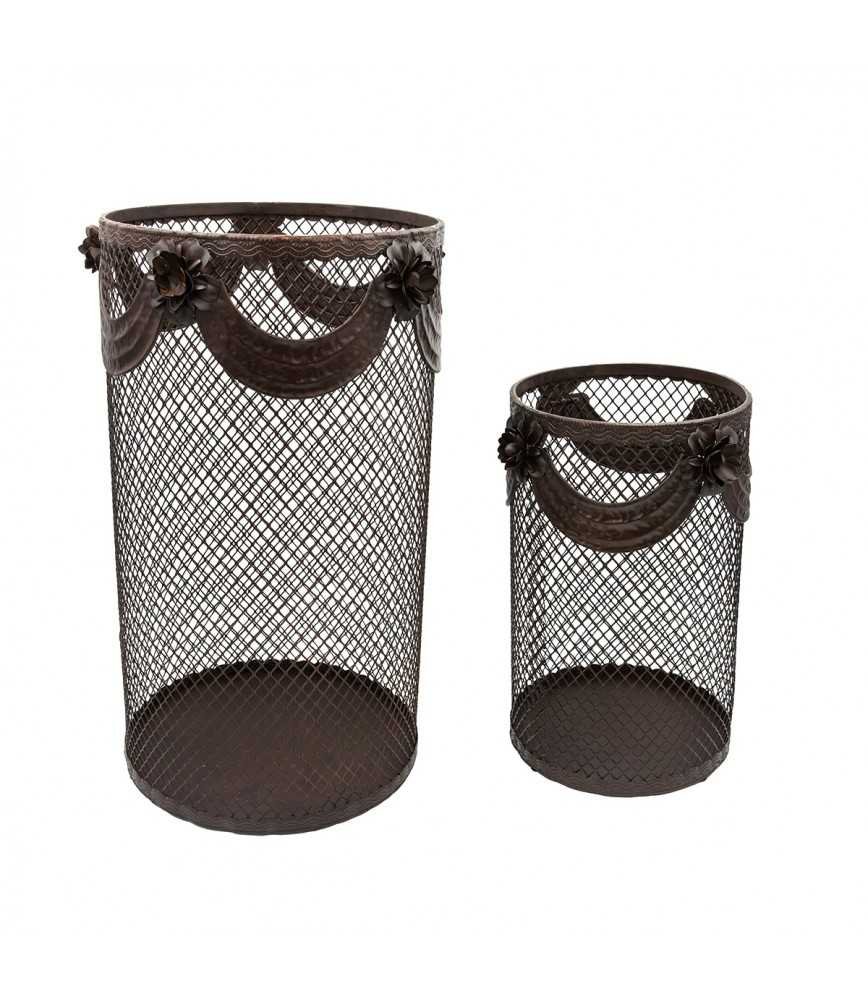 Set 2 porte parapluies antique grillagé